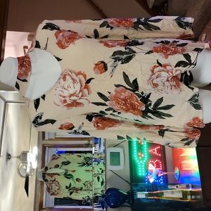 Audrey. Roses on pink blouse. S/ med